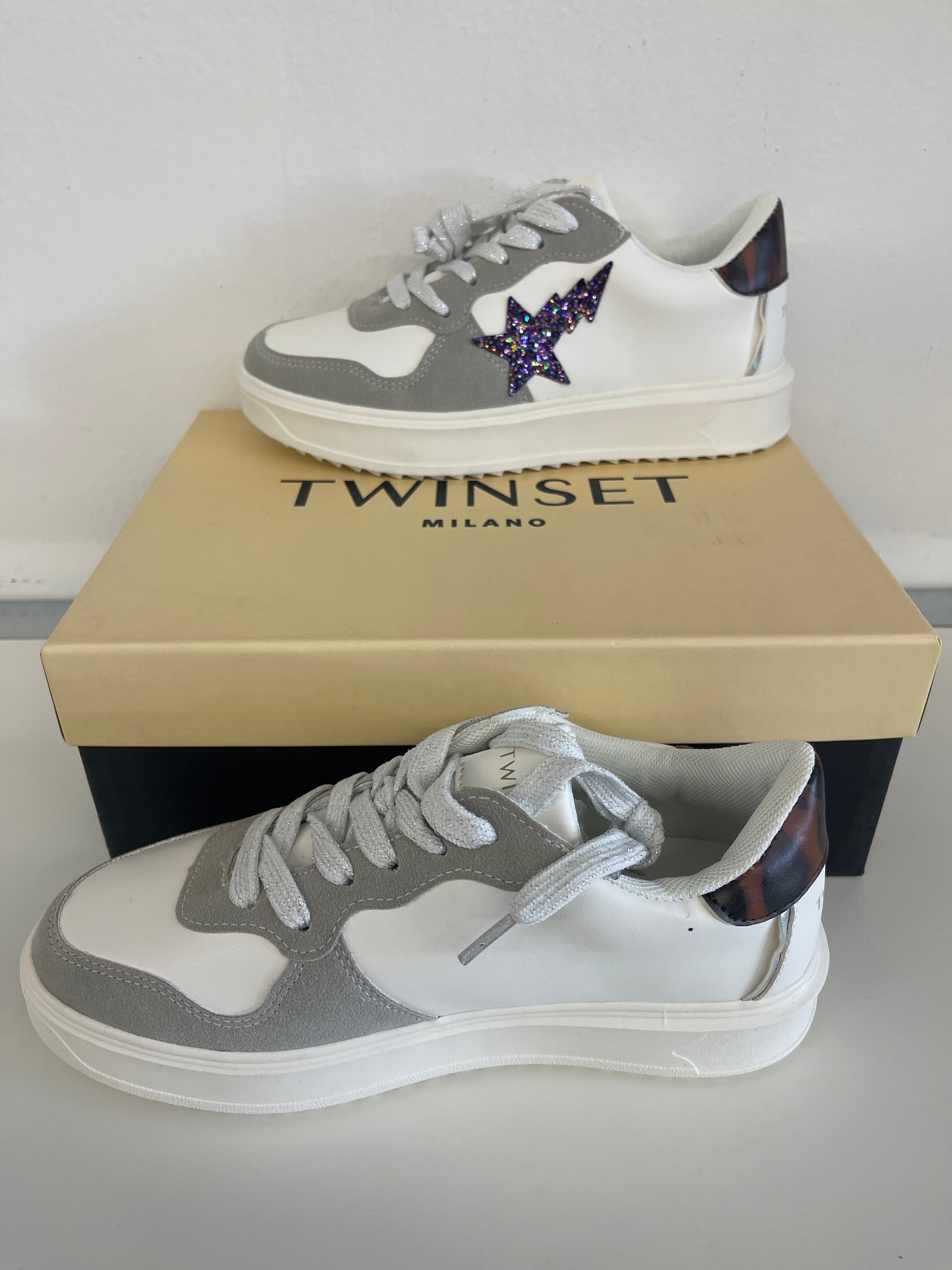 Scarpe Nere/bianche My Twin Set N 37 Pelle  Nuove