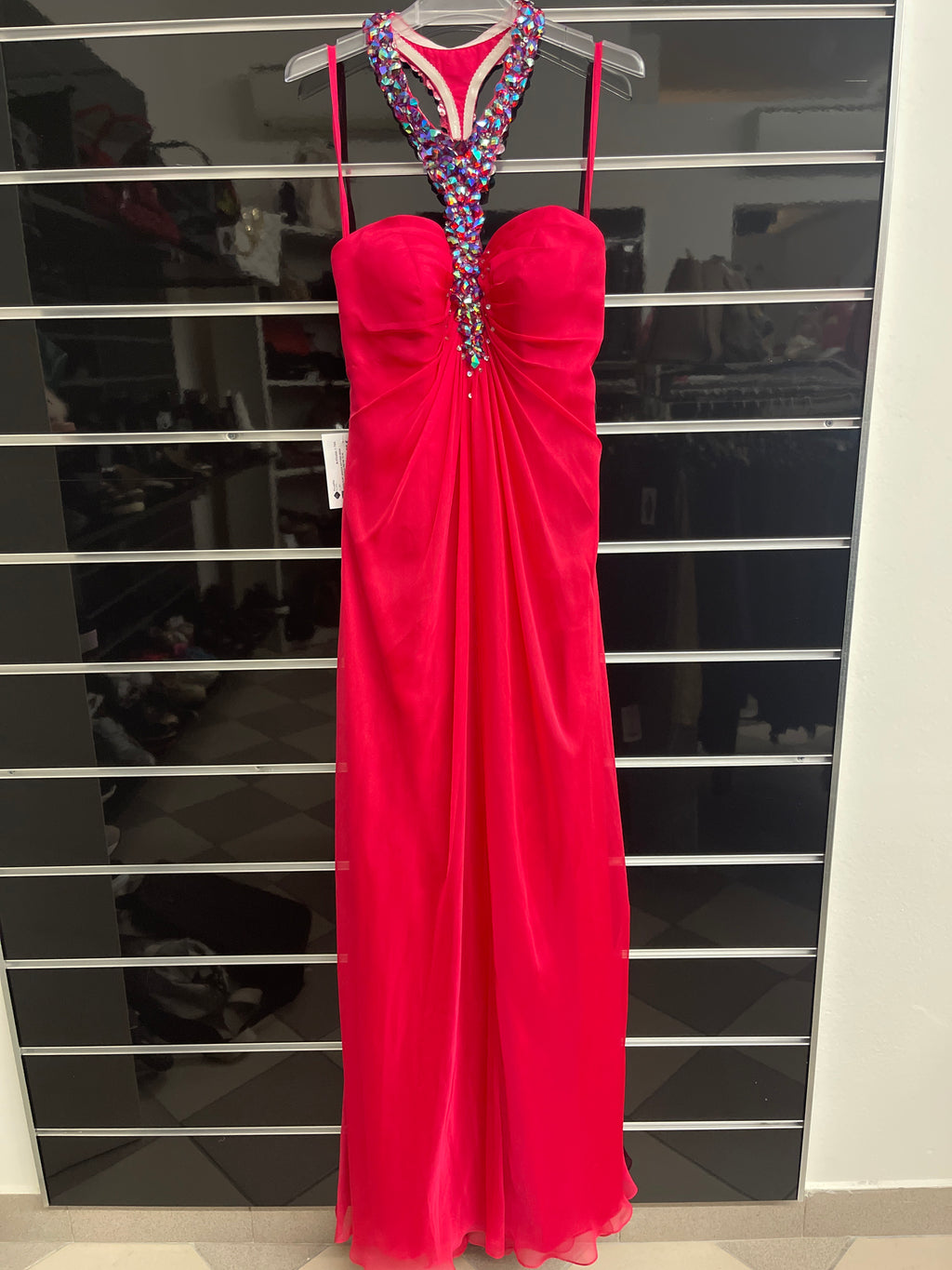 Abito Flirt Maggie Sottero Rosa Fuxia Con Scollo Pietre Tg 42