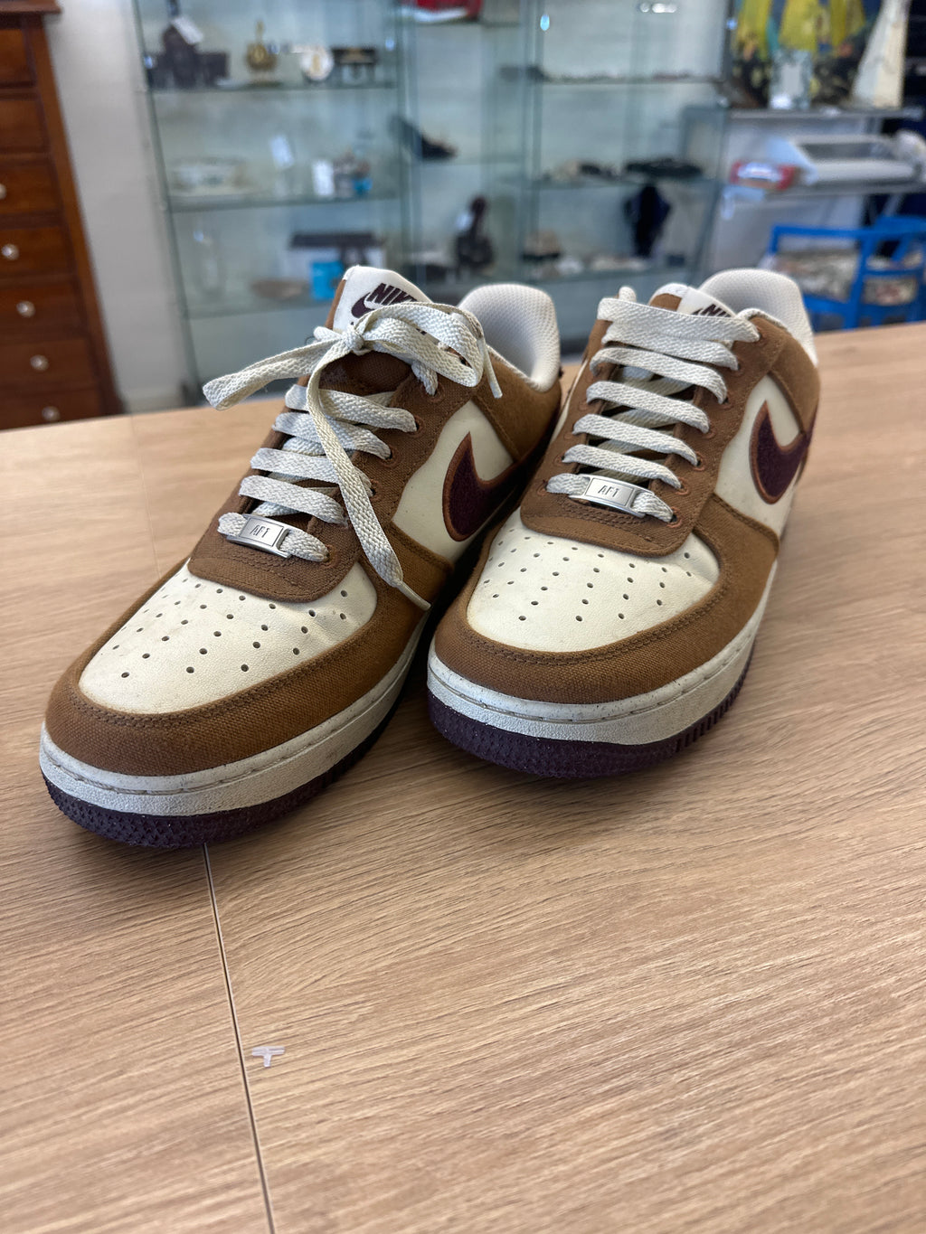 Scarpe Beige Marrone Bianche Nike Air Force 1 N 41