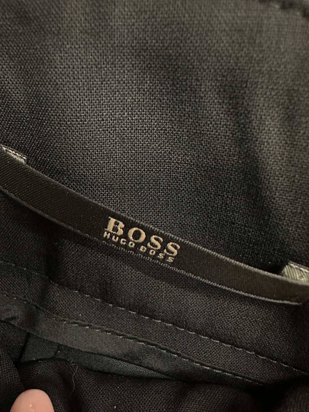 Pantalone Nero Misto Lana Boss Hugo Boss Tg 48