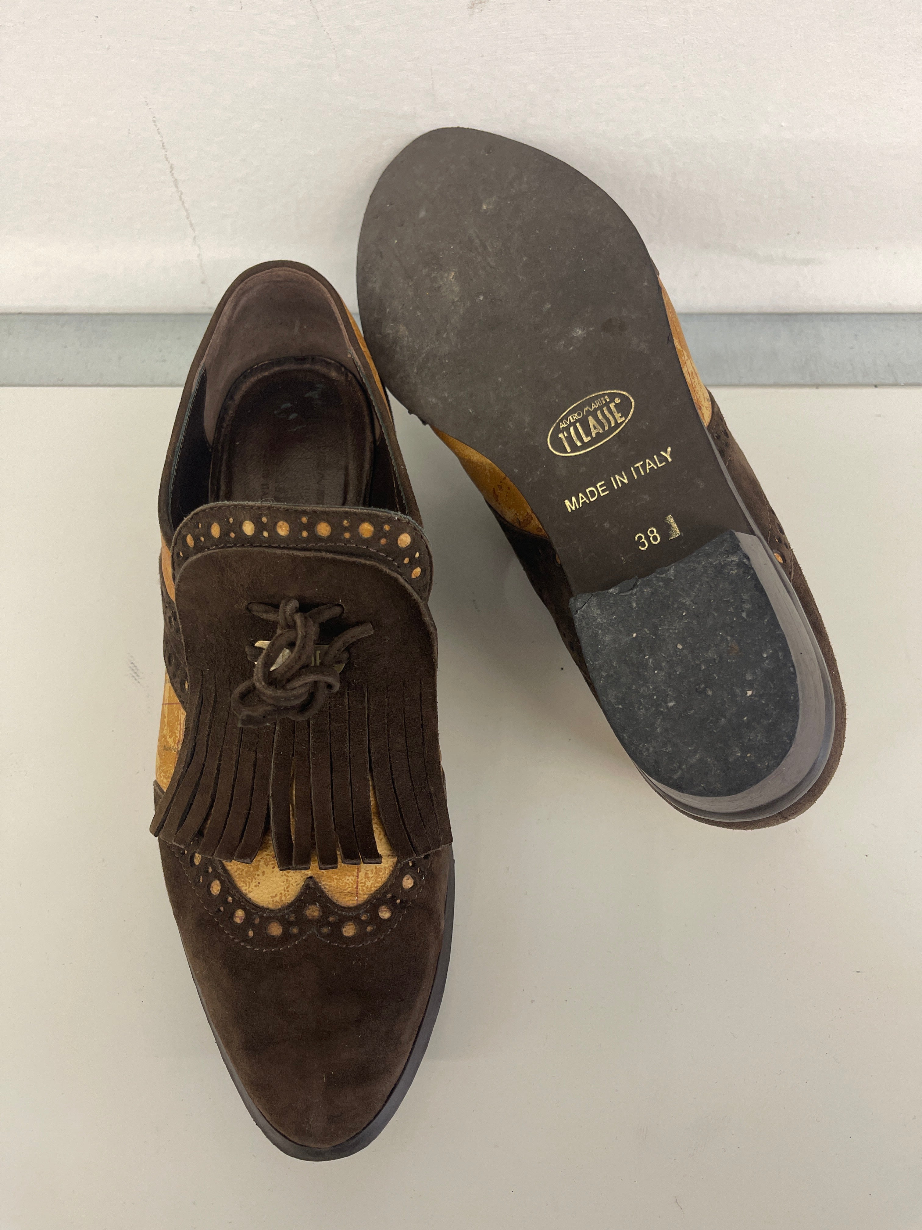 Mocassino In Camoscio Alvieri Martini 1°classe N 38