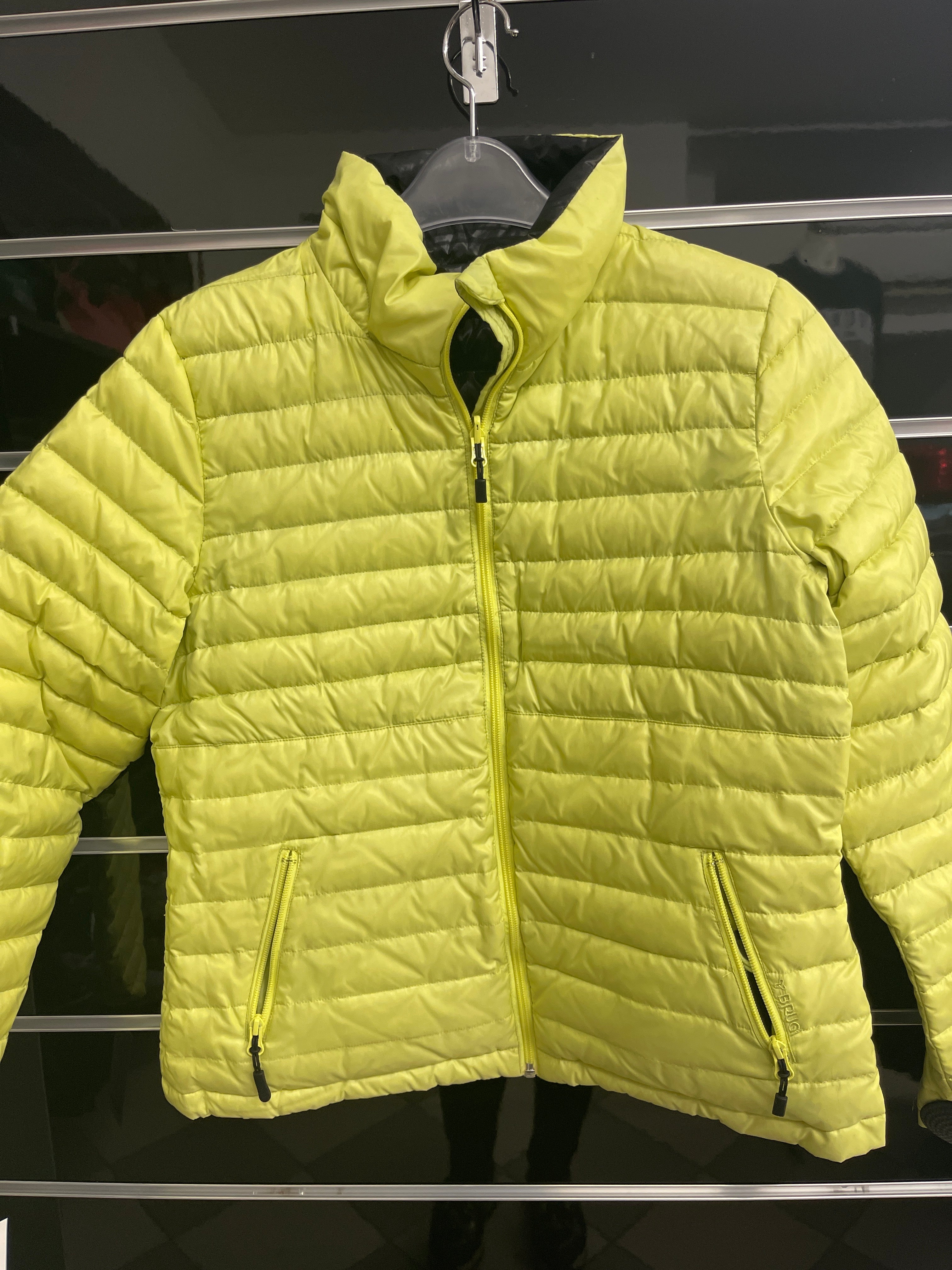 Giubbino Reversibile Verde Lime/nero Brugi Vera Piuma Tg 48