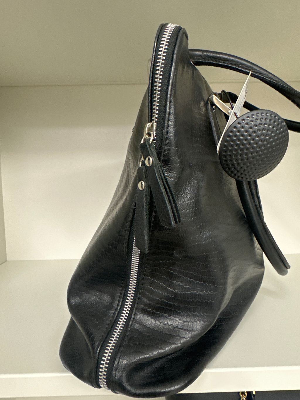 Borsa Nera Pelle Tutta Zip