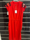 Abito Lungo Rosso Con Spacco Tulle Spalle Tg L Anima Gemella  Nuovo Con Etichetta