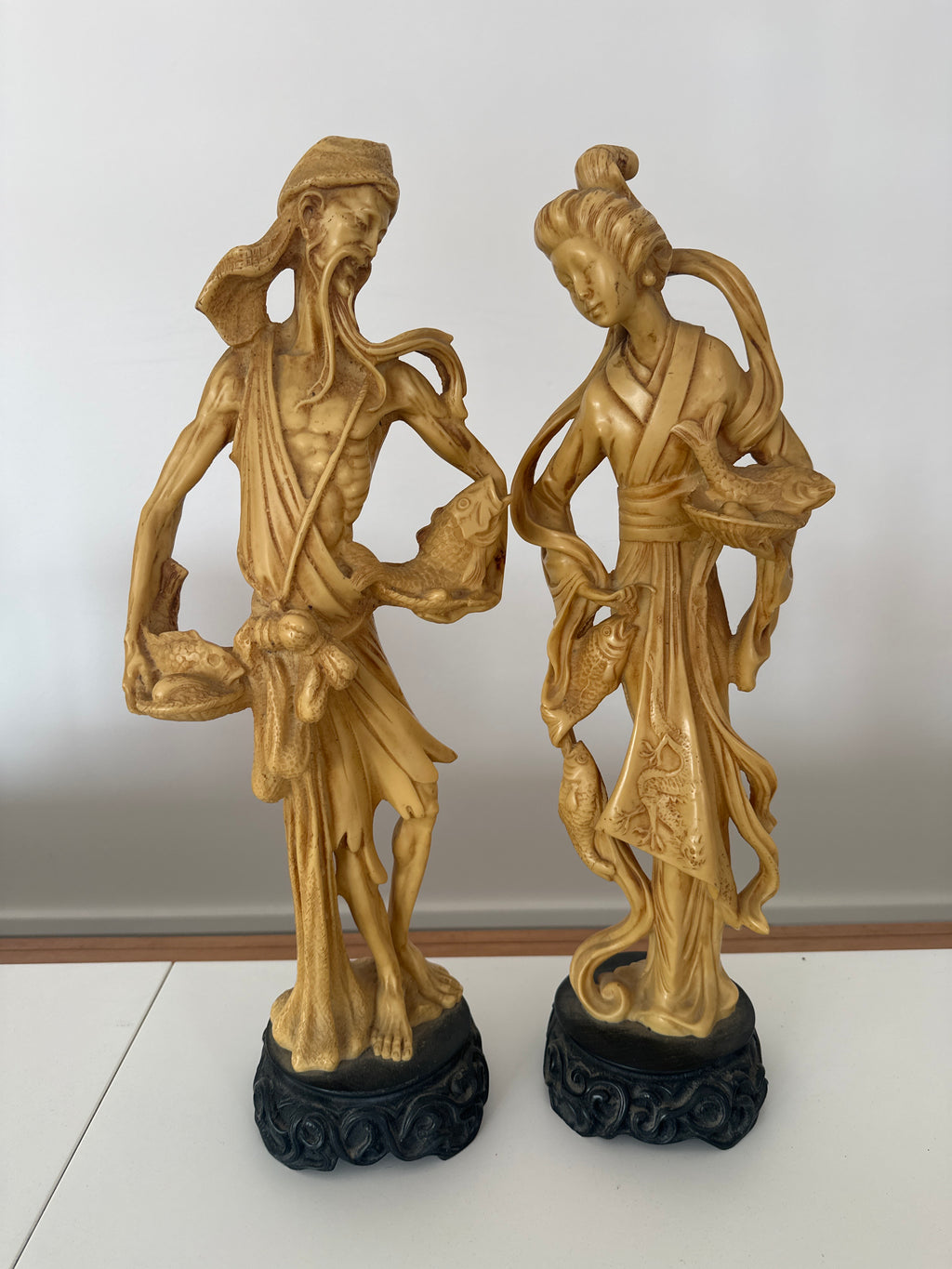 Coppia Statue Cinesi Resina 50cm