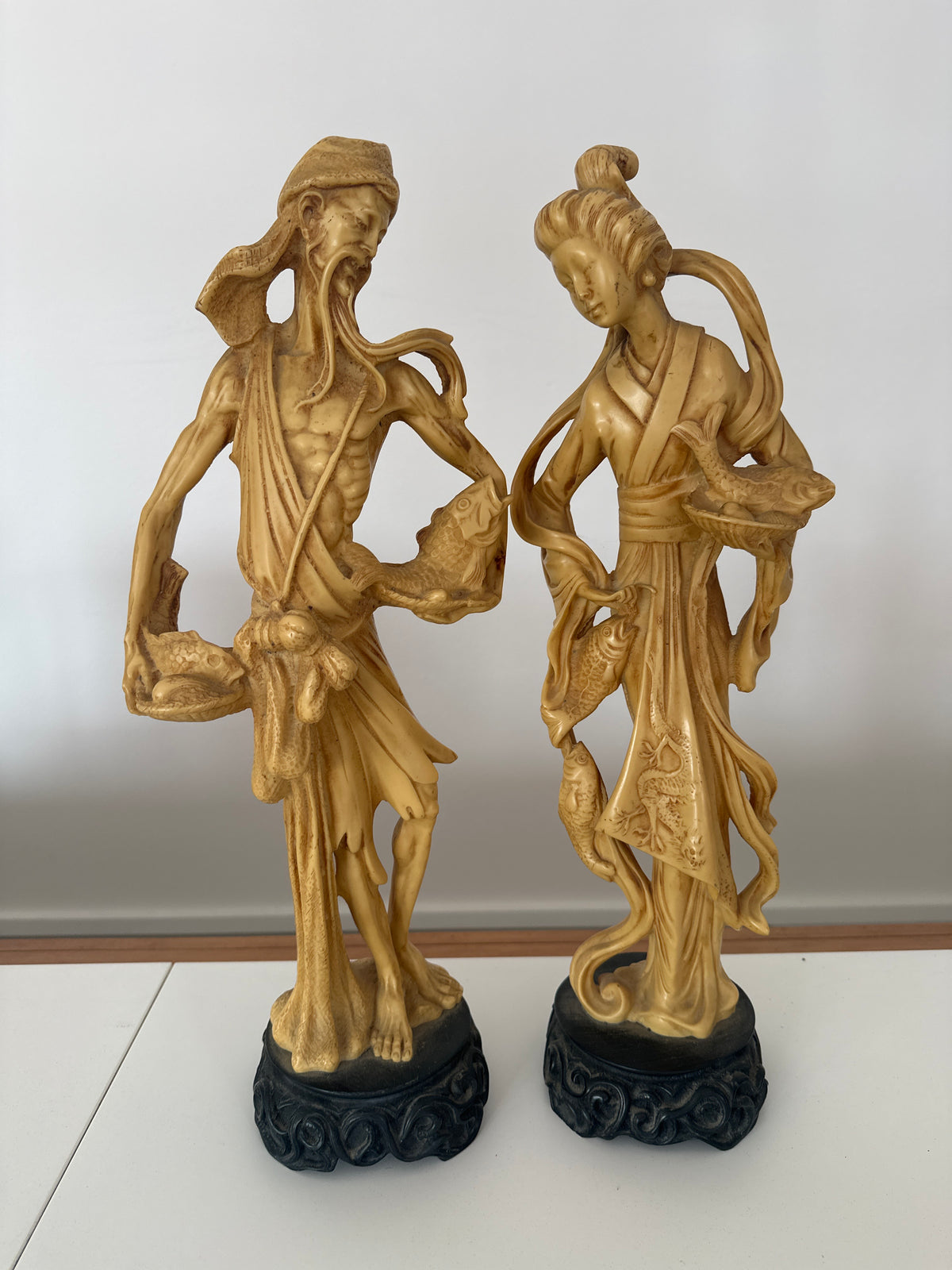 Coppia Statue Cinesi Resina 50cm