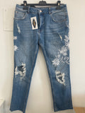 Jeans Motivi X Kendall Ricamo Floreale Tg 44