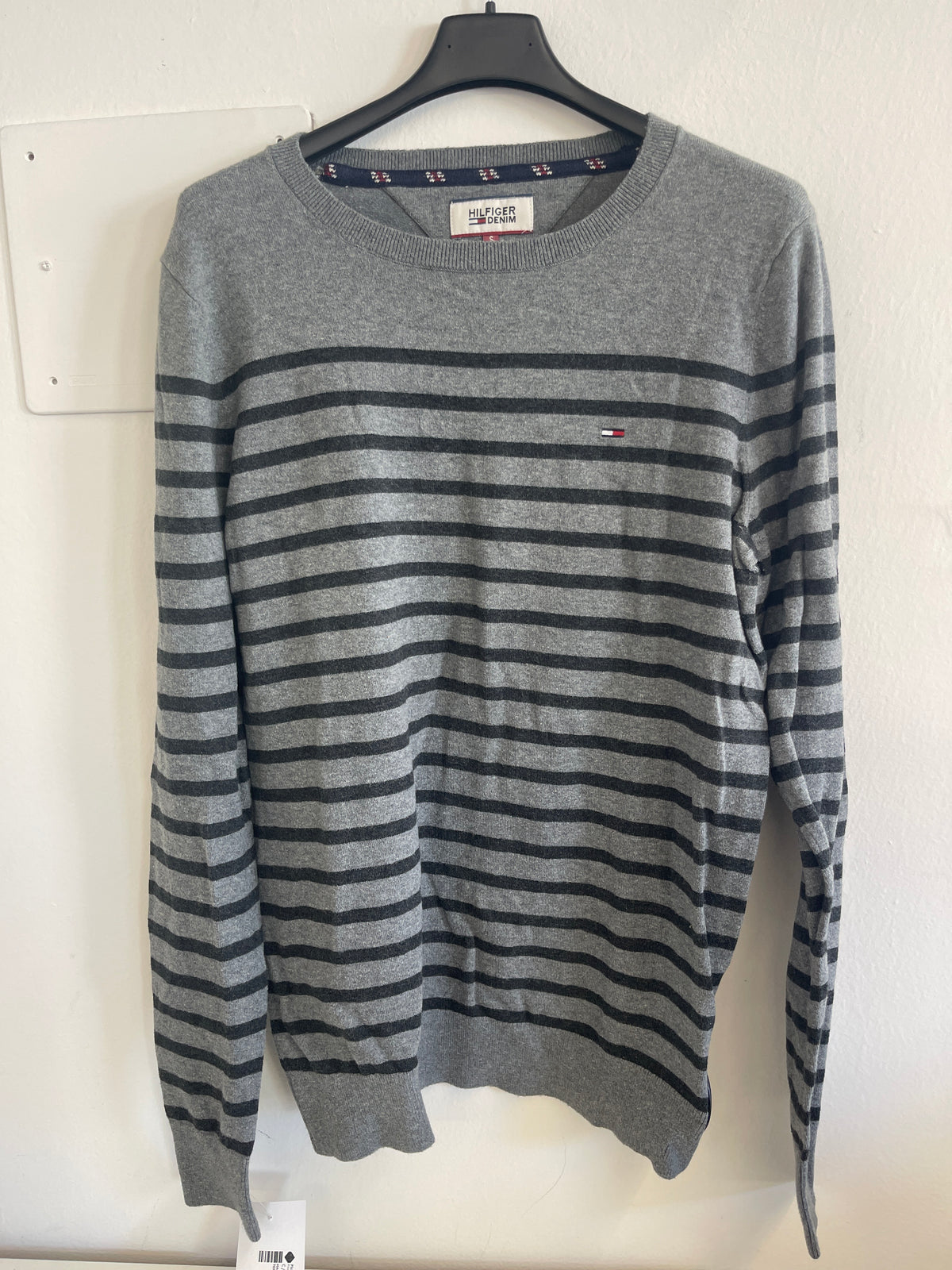 Maglioncino Grigio Righe Nere Tommy Hilfiger Tg S