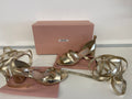 Sandalo Dorato Lacci Sciava Miu Miu Con Scatola N 35.5