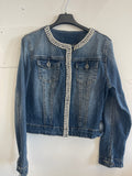 Giubbino In Jeans Applicazione Perline Tg M