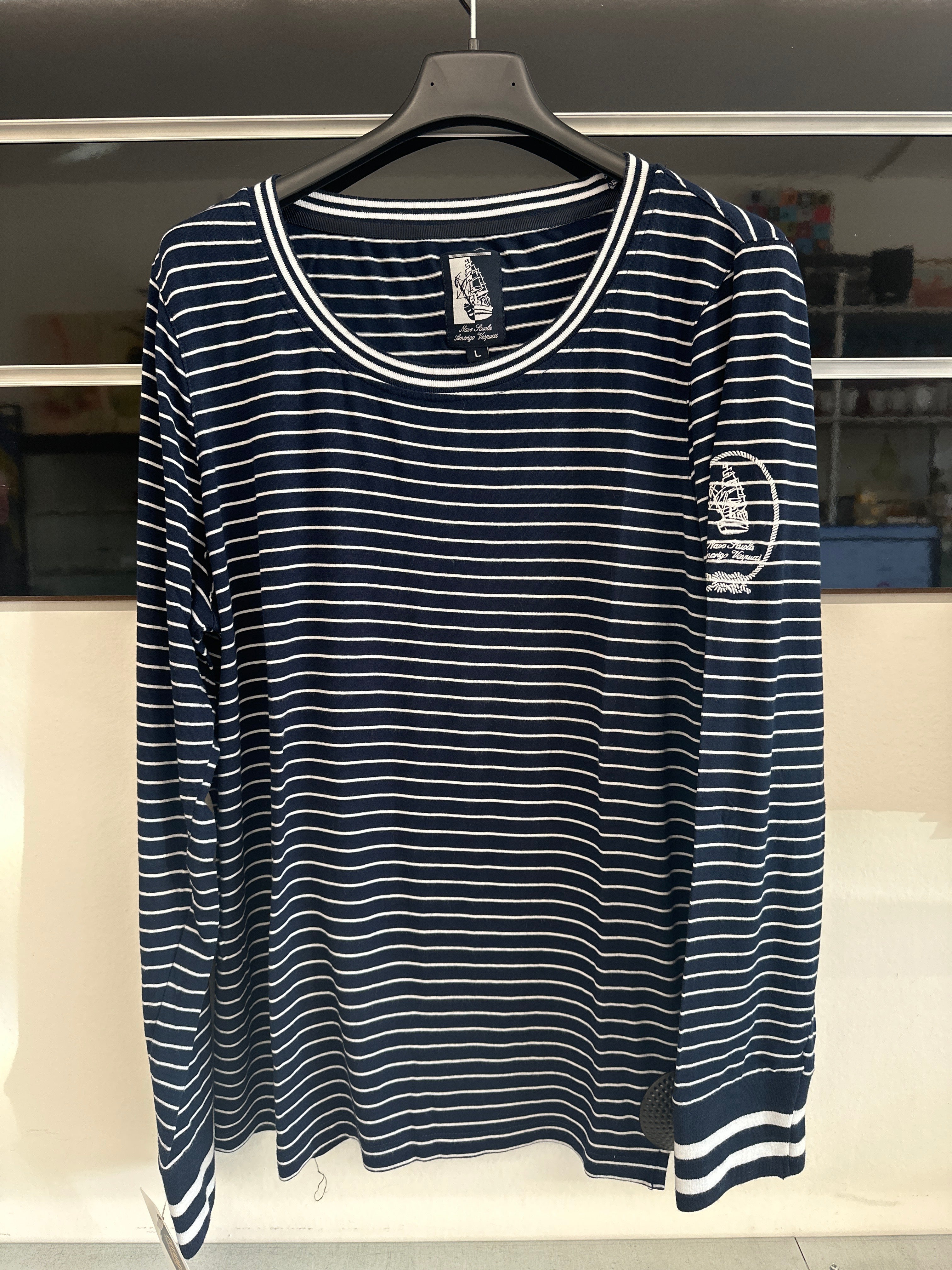 Maglietta Blu Righe Bianche Amerigo Vespucci Tg L