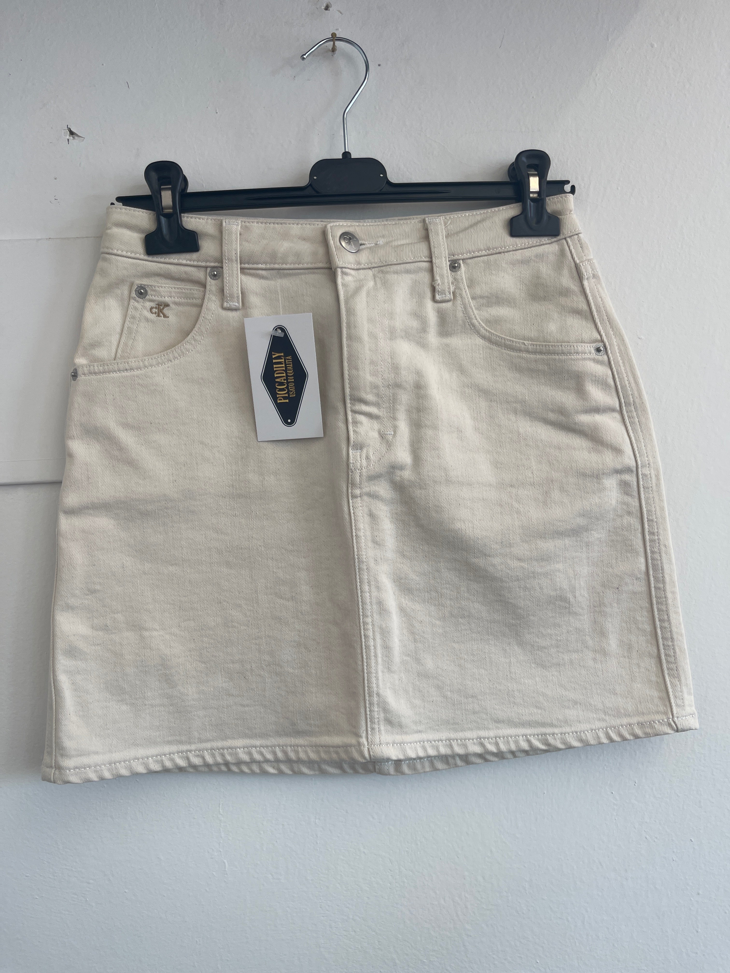 Minigonna Panna Calvin Klein Tg 40/42