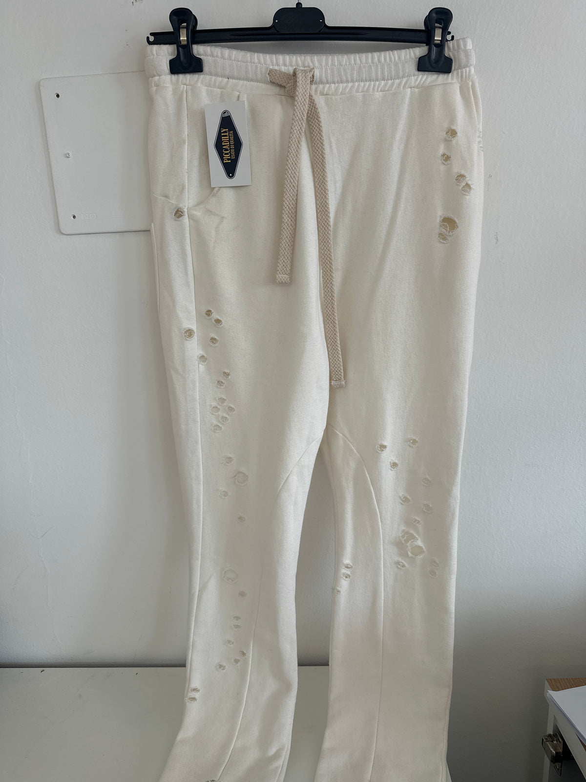 Pantalone Tuta Beige Traforato Nostrasantissima Tg Circa S