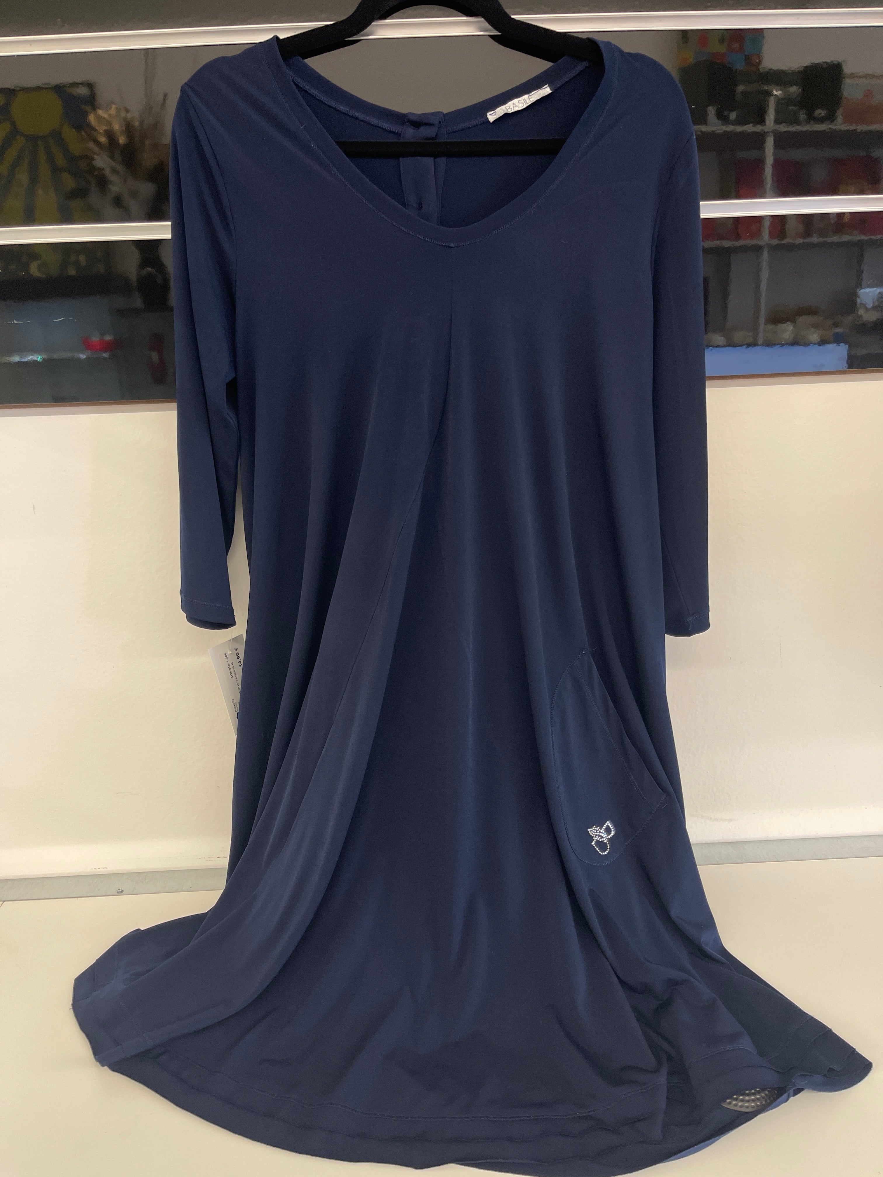 Abito Blu Scollo V Basile Tg 48