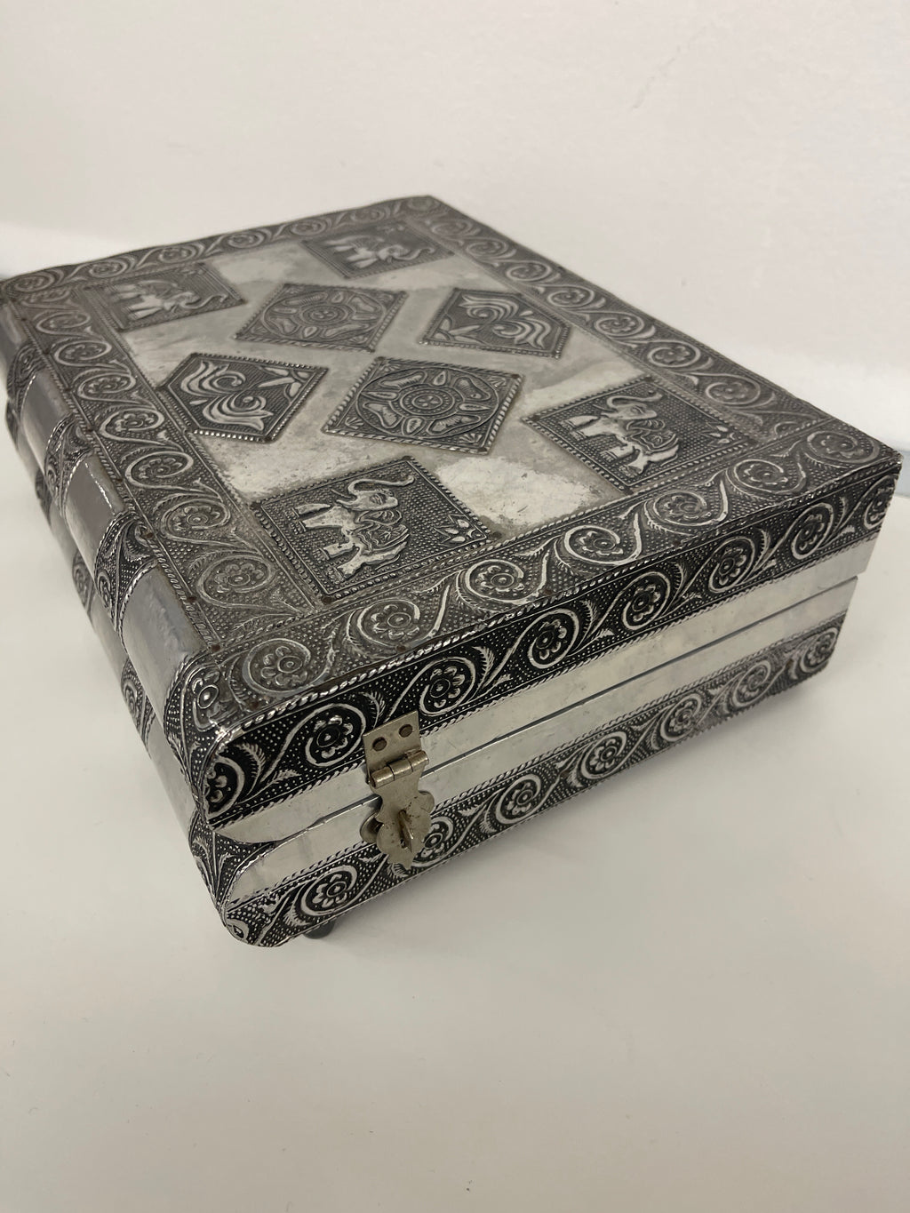 Cofanetto Portagioie Argento Indiano Stile Etnico