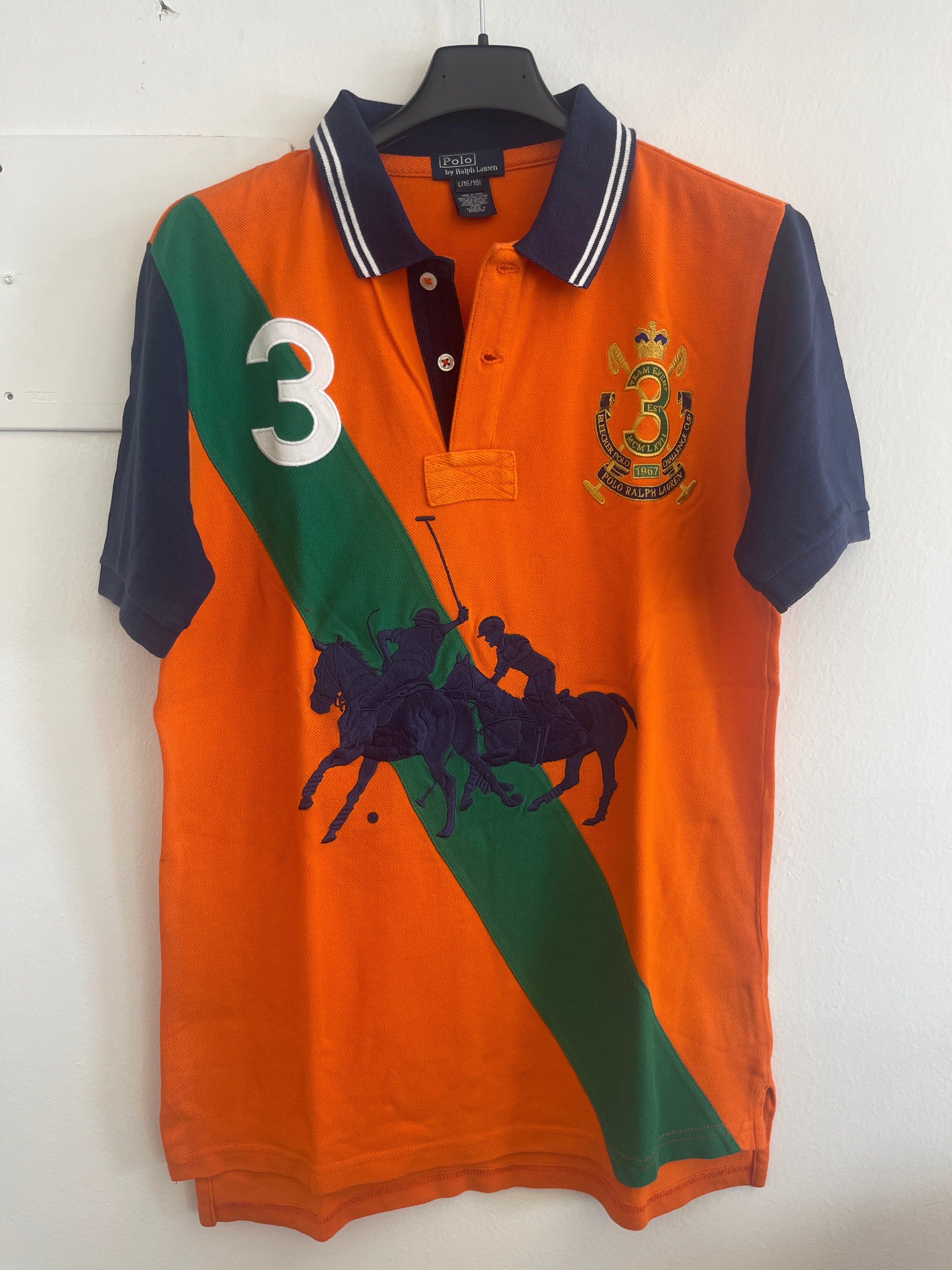 Polo U  Arancione Blu Polo By Ralph Lauren Tg L