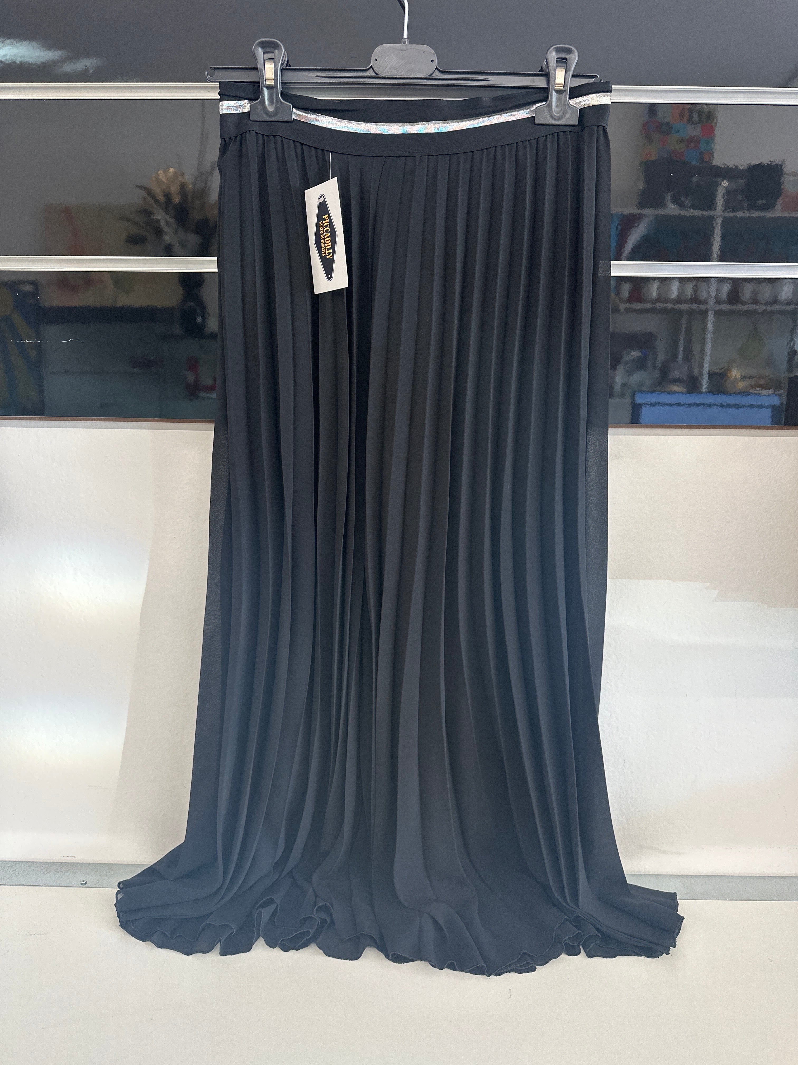 Pantalone Plisettato Nero  Tg L