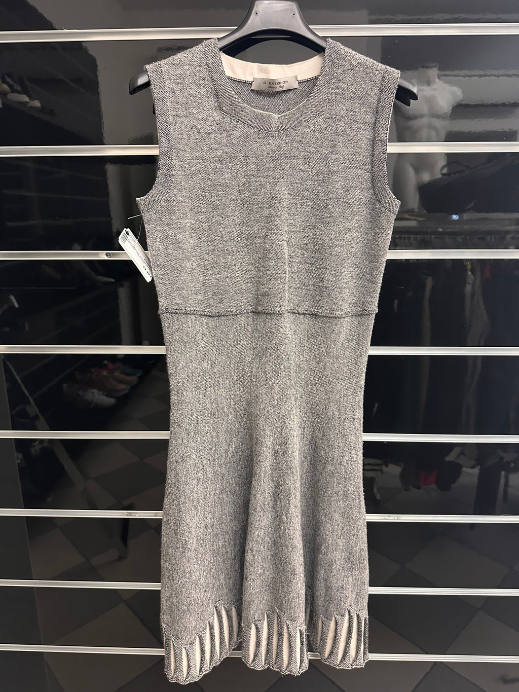 Abito Smanicato Grigio Bianco D. Exterior Tg S Misto Lana