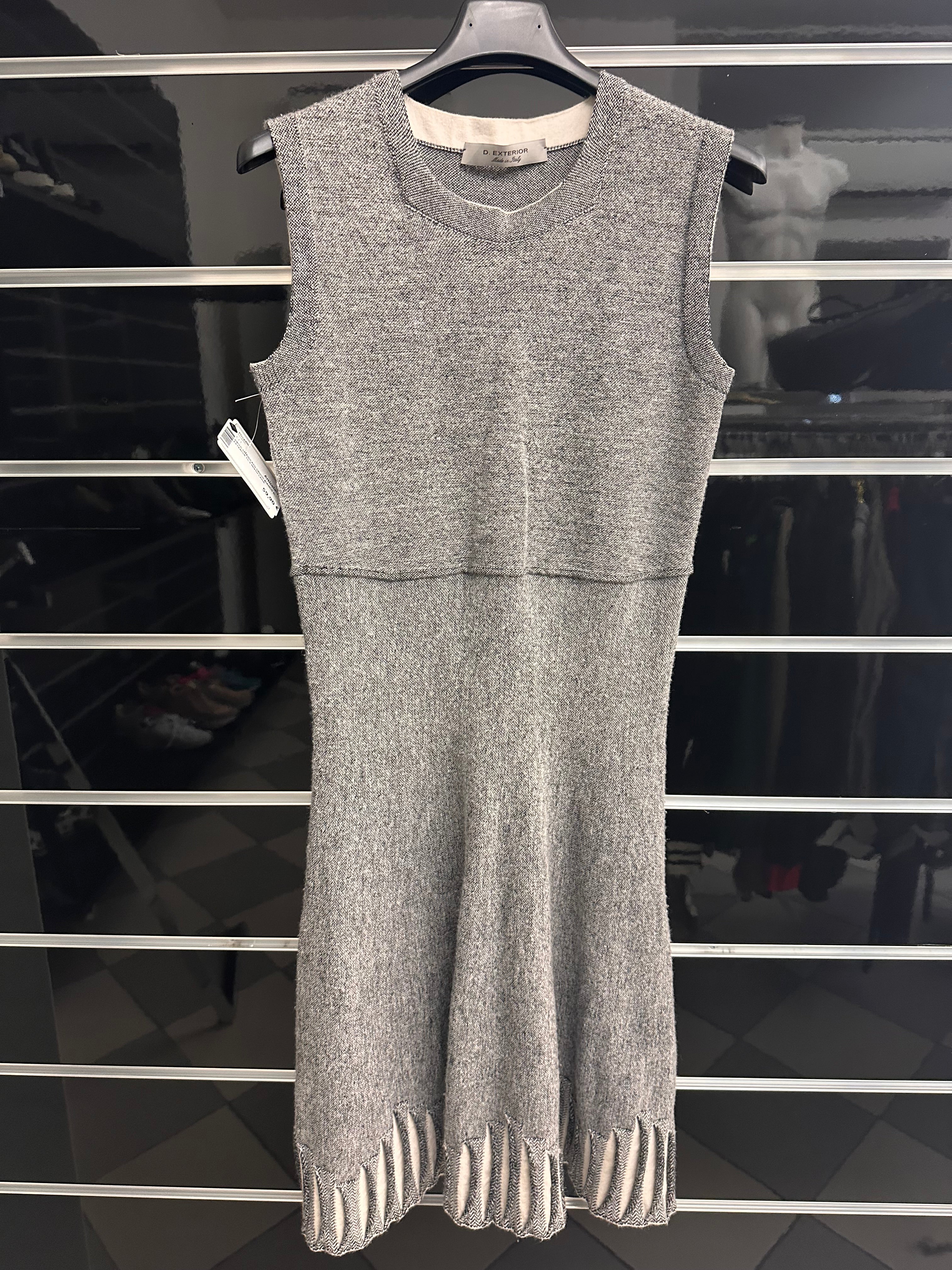 Abito Smanicato Grigio Bianco D. Exterior Tg S Misto Lana