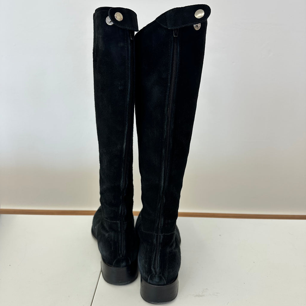 Stivale Alto Nero Camoscio N 41