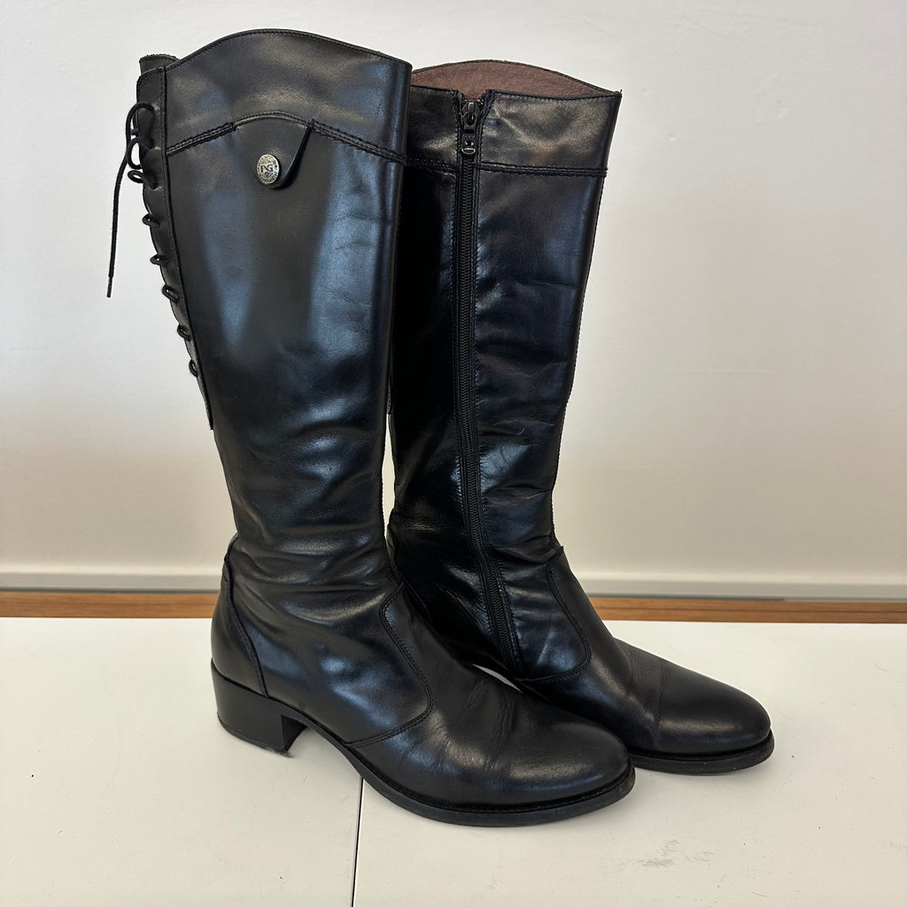 Stivale Alto Nero Pelle Nero Giaridni N 41