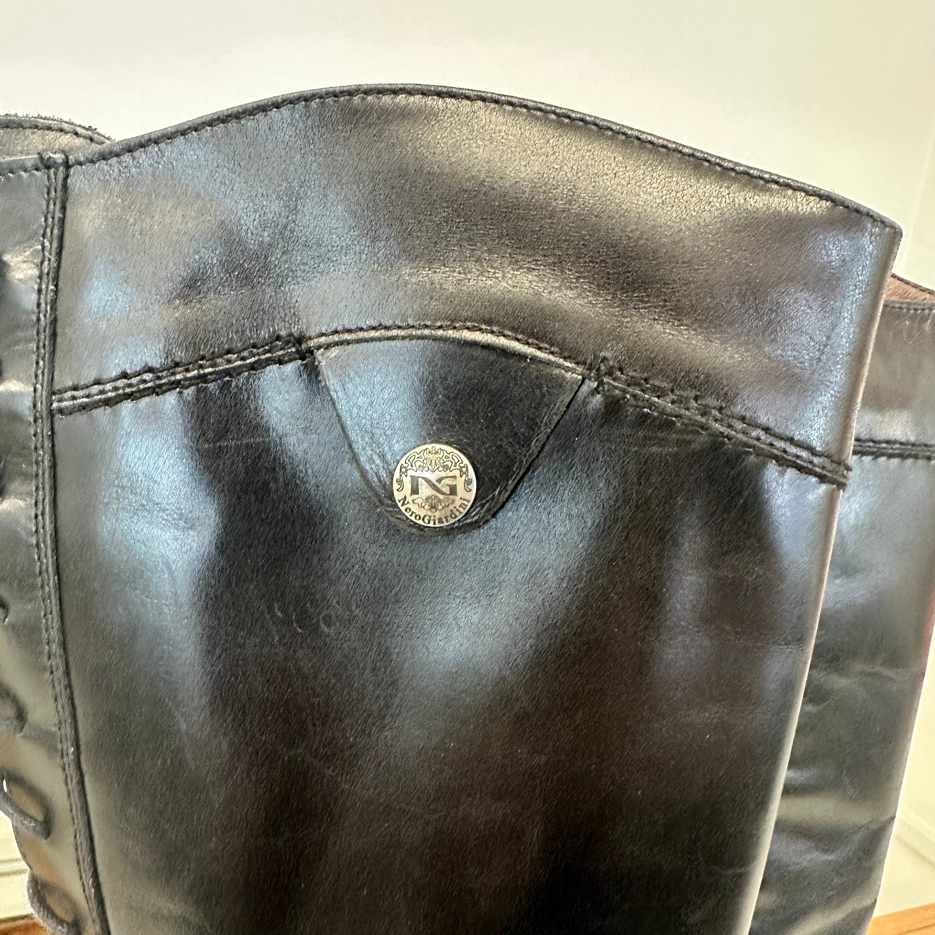 Stivale Alto Nero Pelle Nero Giaridni N 41