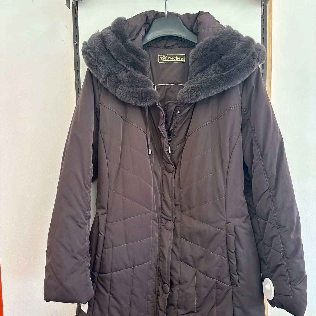 Giubbotto Marrone Donna Collo Coniglio Tg 50