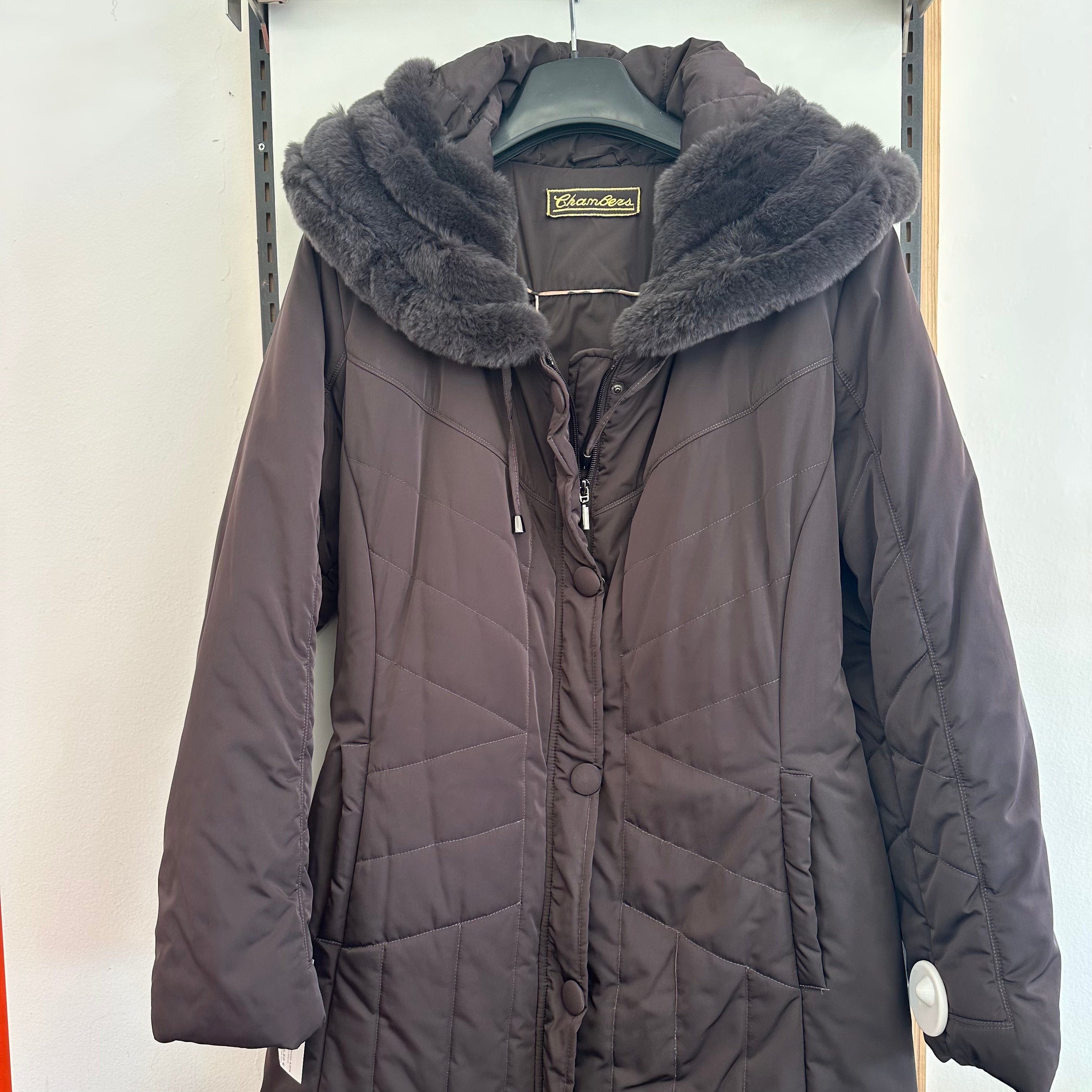 Giubbotto Marrone Donna Collo Coniglio Tg 50