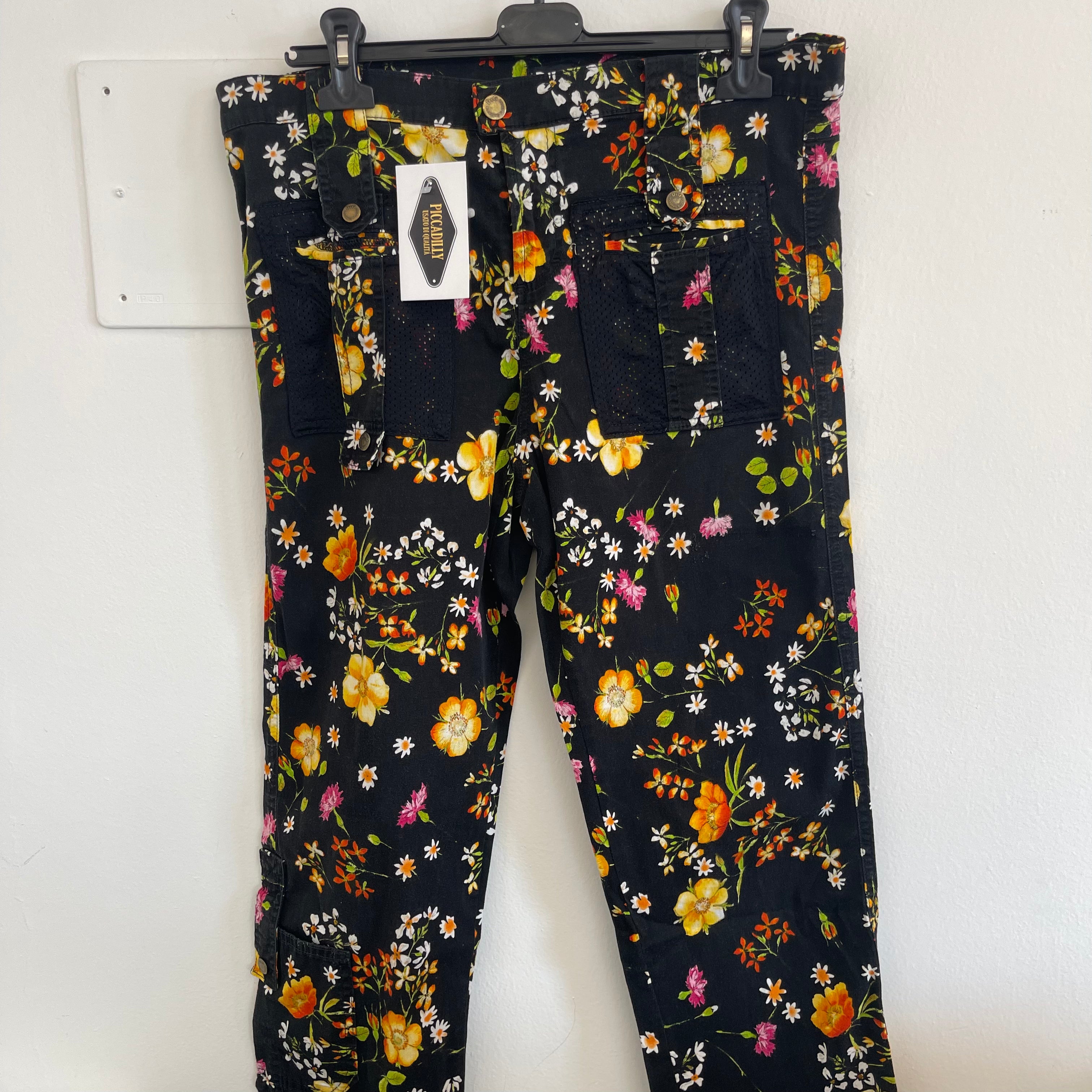 Pantalone Nero Floresle Dolce&gabbana Tg 40