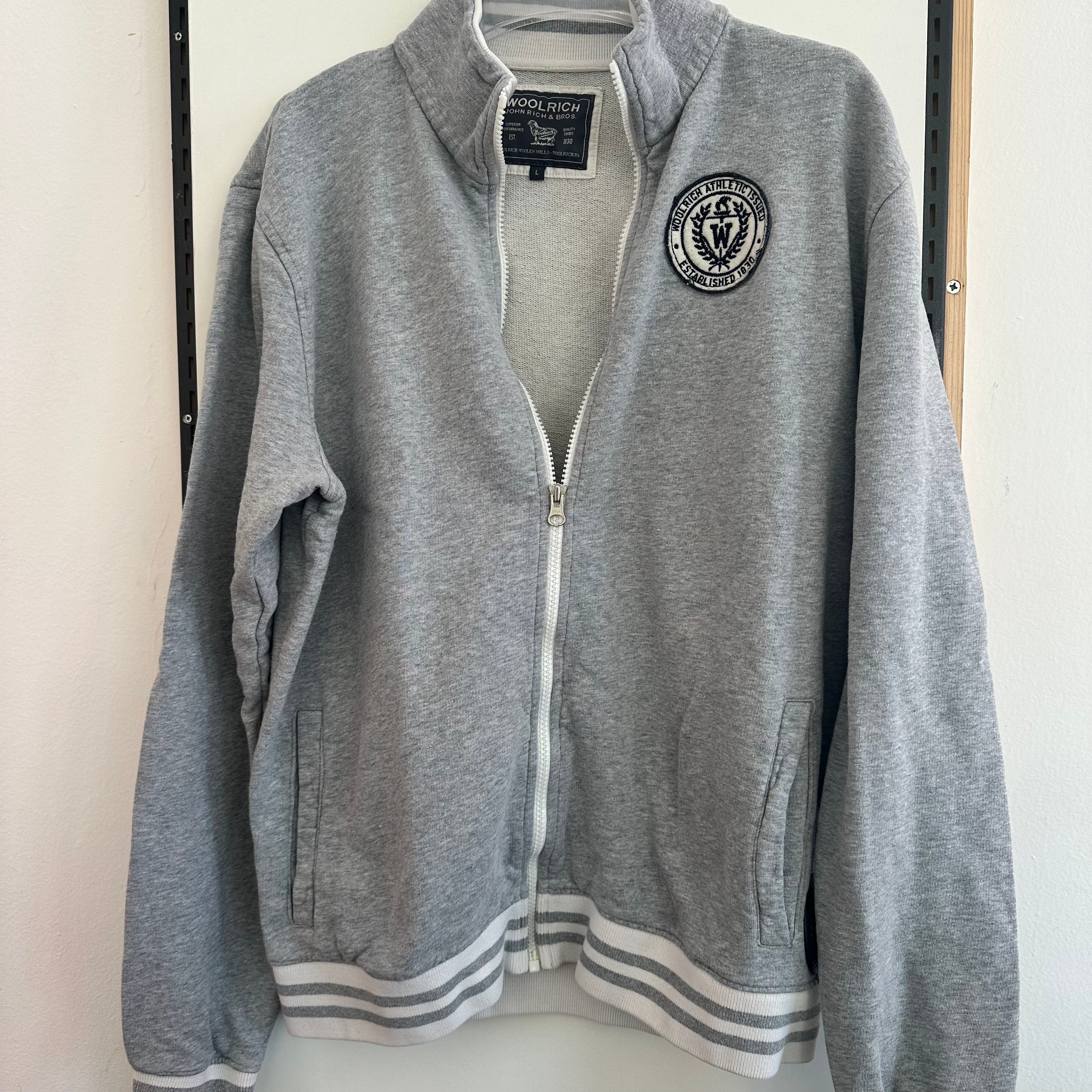 Felpina Grigia Zip Woolrich Tg L