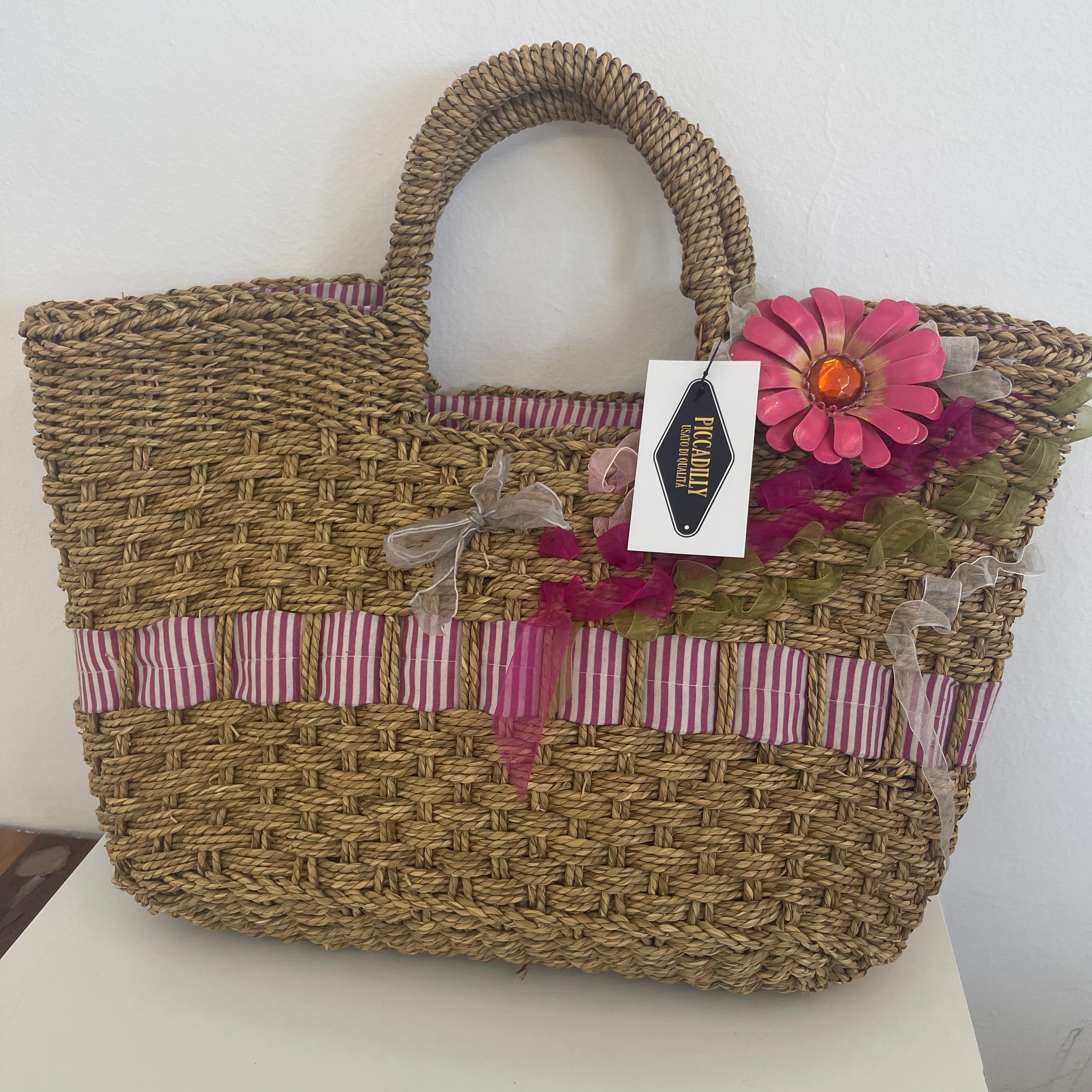 Borsa Paglia Fiore