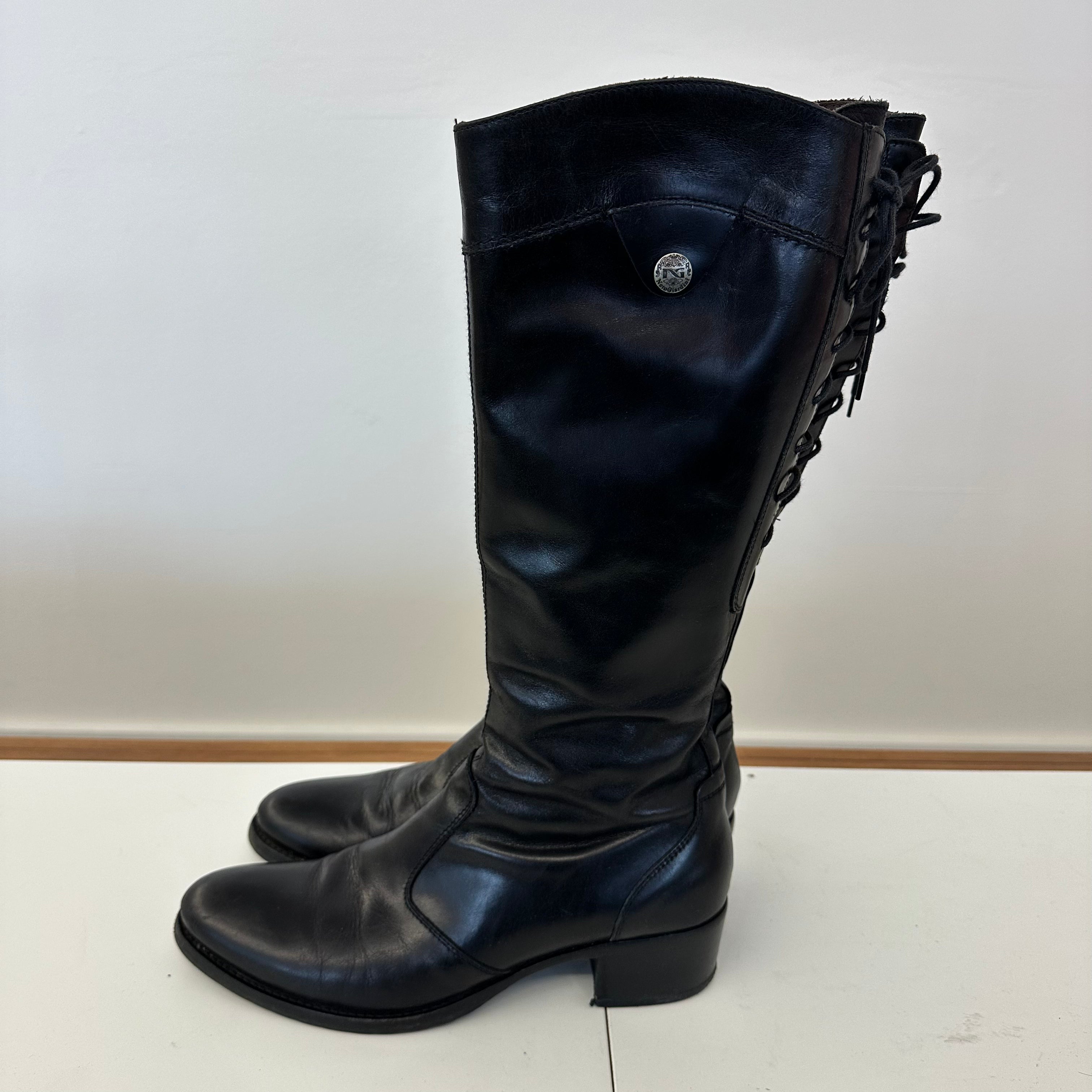 Stivale Alto Nero Pelle Nero Giaridni N 41