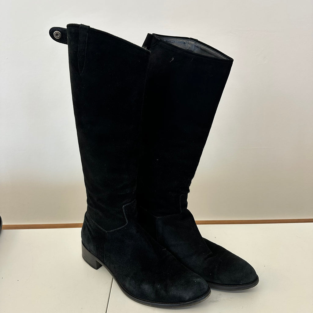 Stivale Alto Nero Camoscio N 41
