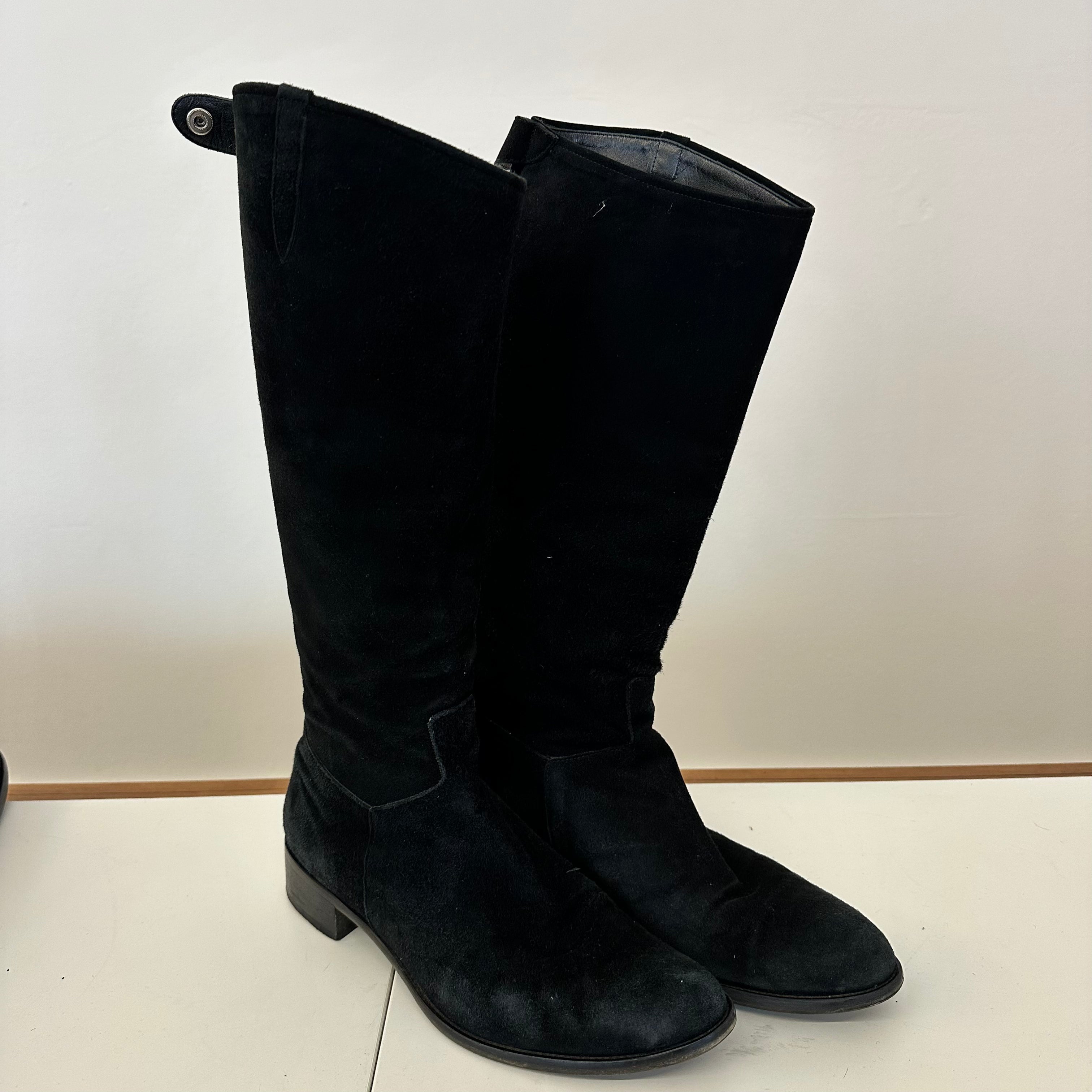 Stivale Alto Nero Camoscio N 41