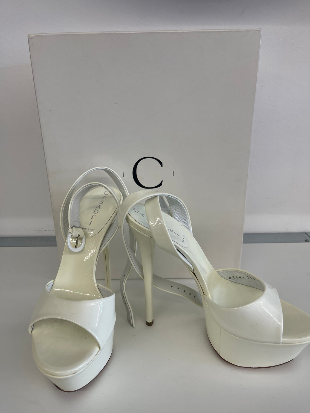 Sandalo Tacco Aperto Bianco Casadei N 36