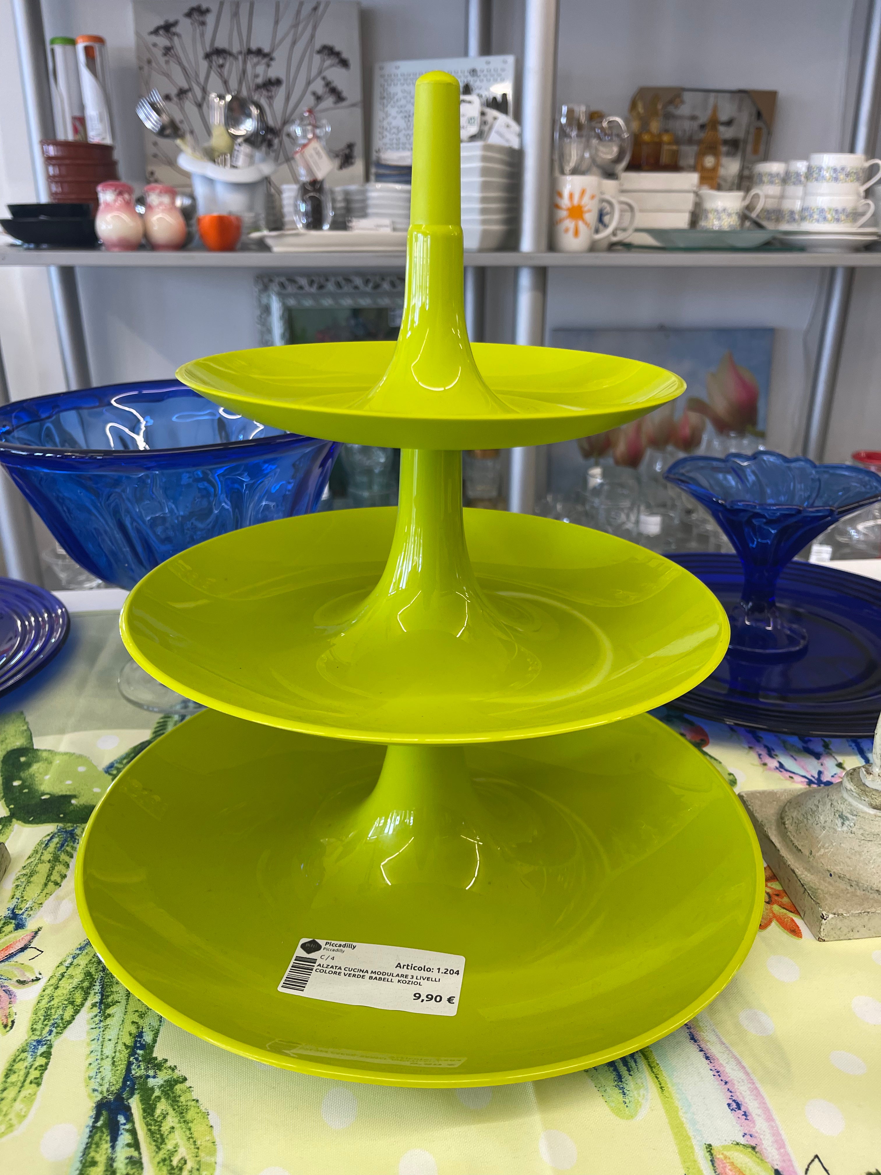 Alzata Cucina Modulare 3 Livelli Colore Verde  Babell  Koziol