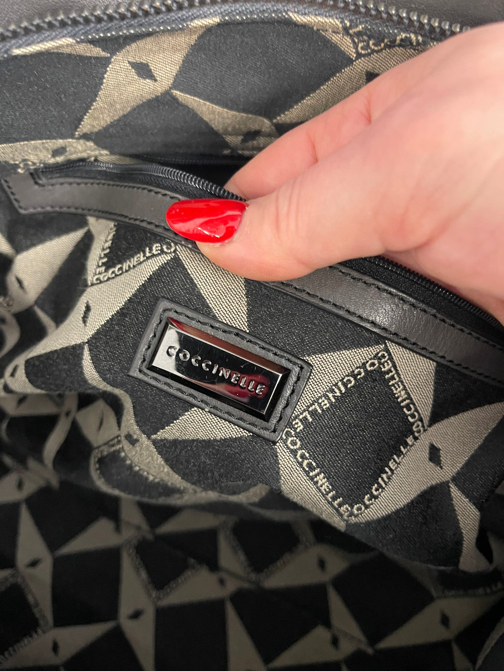Borsa Grigia Coccinelle In Pelle