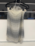 Abito 100% Seta Nenette Tg 40 Scollo Inglese Bianco Fantasia Grigia