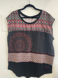 Canotta Nera Fantasia Nera Rossa Desigual Tg Xl