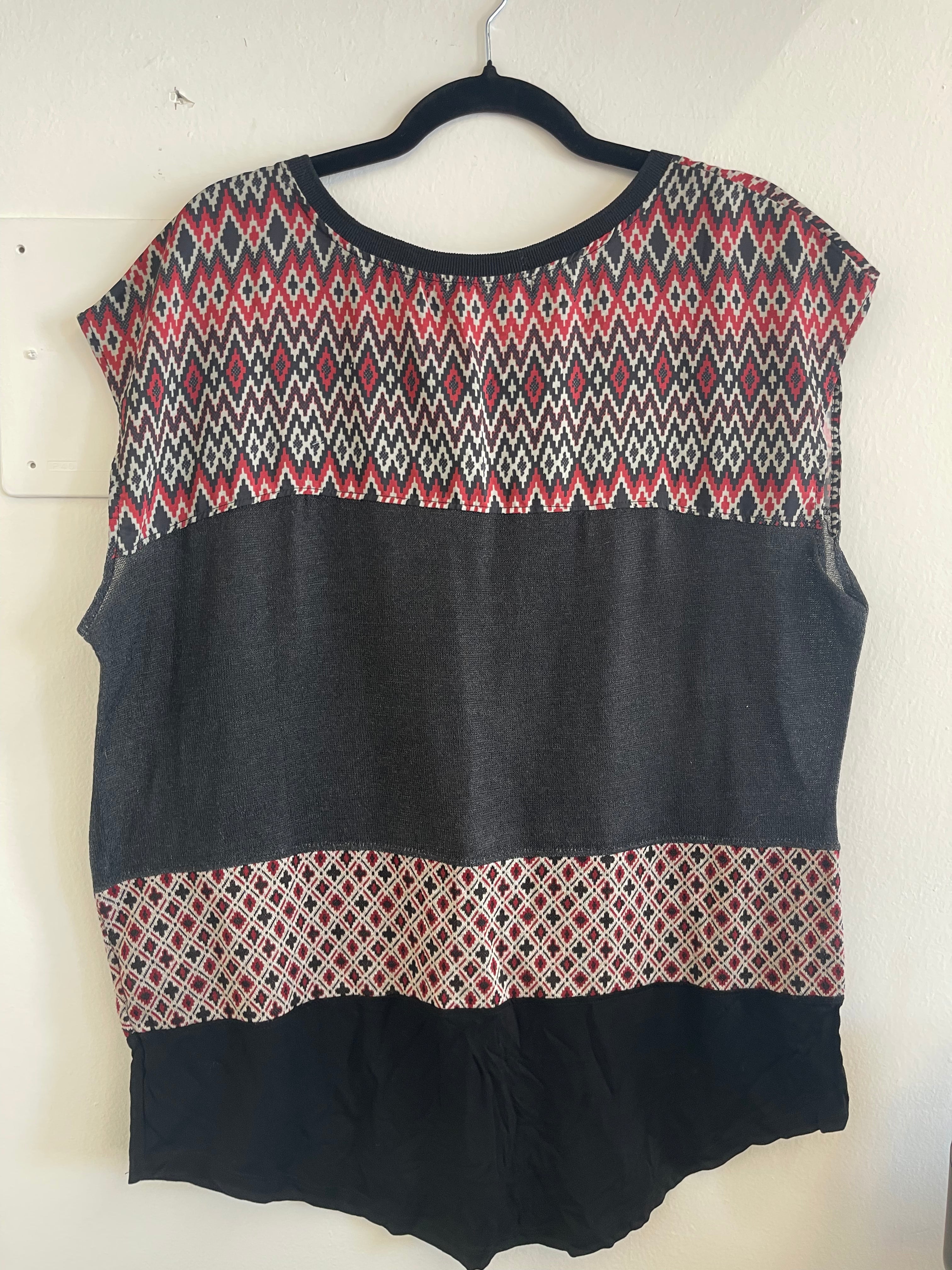 Canotta Nera Fantasia Nera Rossa Desigual Tg Xl
