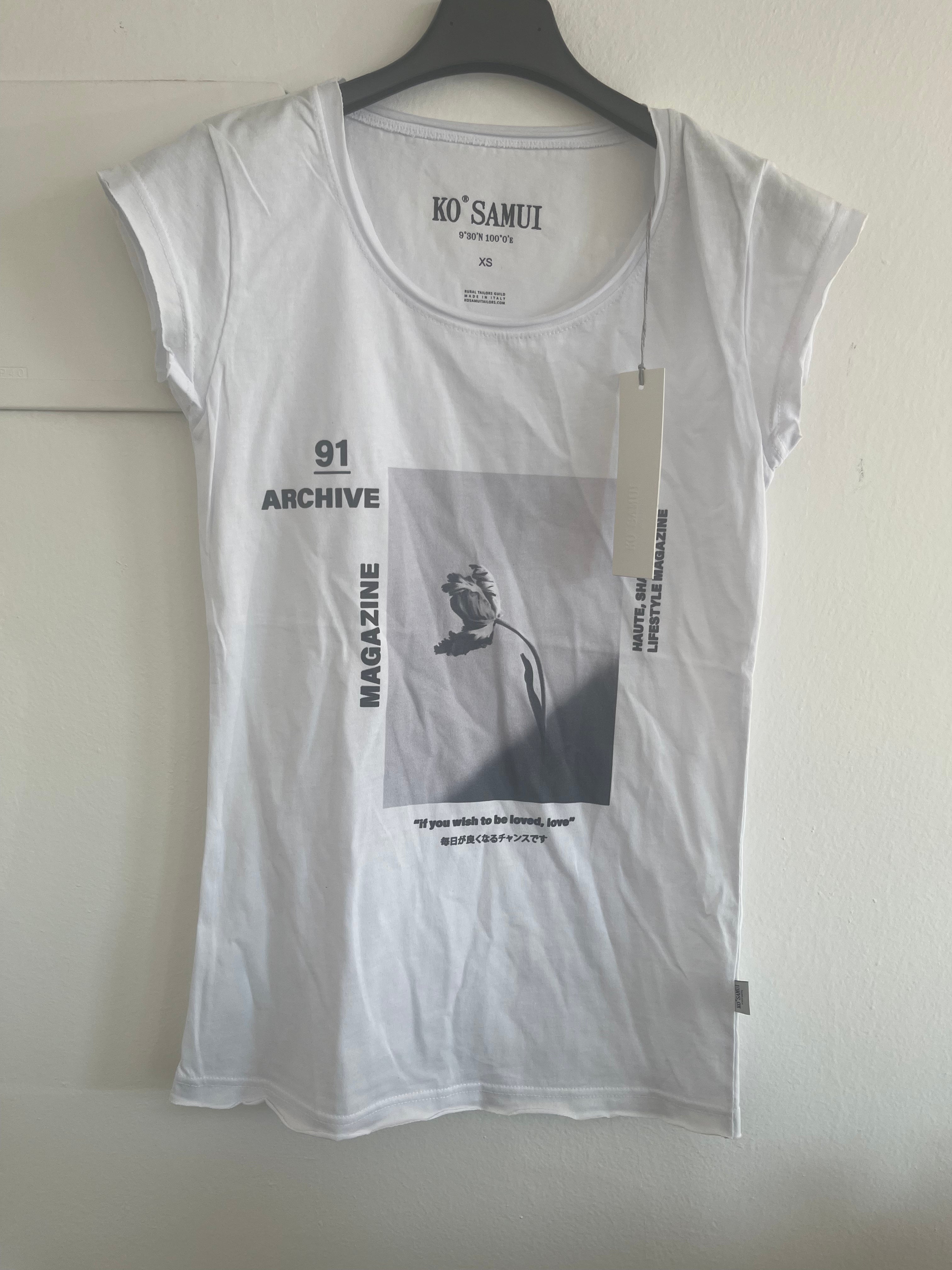 Maglietta Bianca Ko Samui Varie Taglie E Stampe