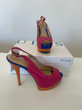 Sandalo Tacco Rosa Arancione Blu Guess N 36