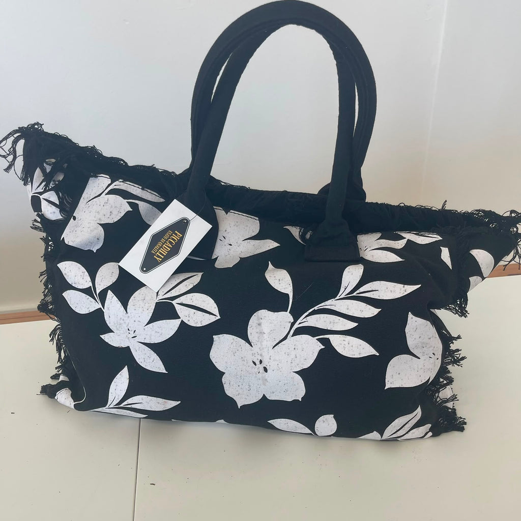 Borsa Tessuto Floreale Marrone /nero Grange