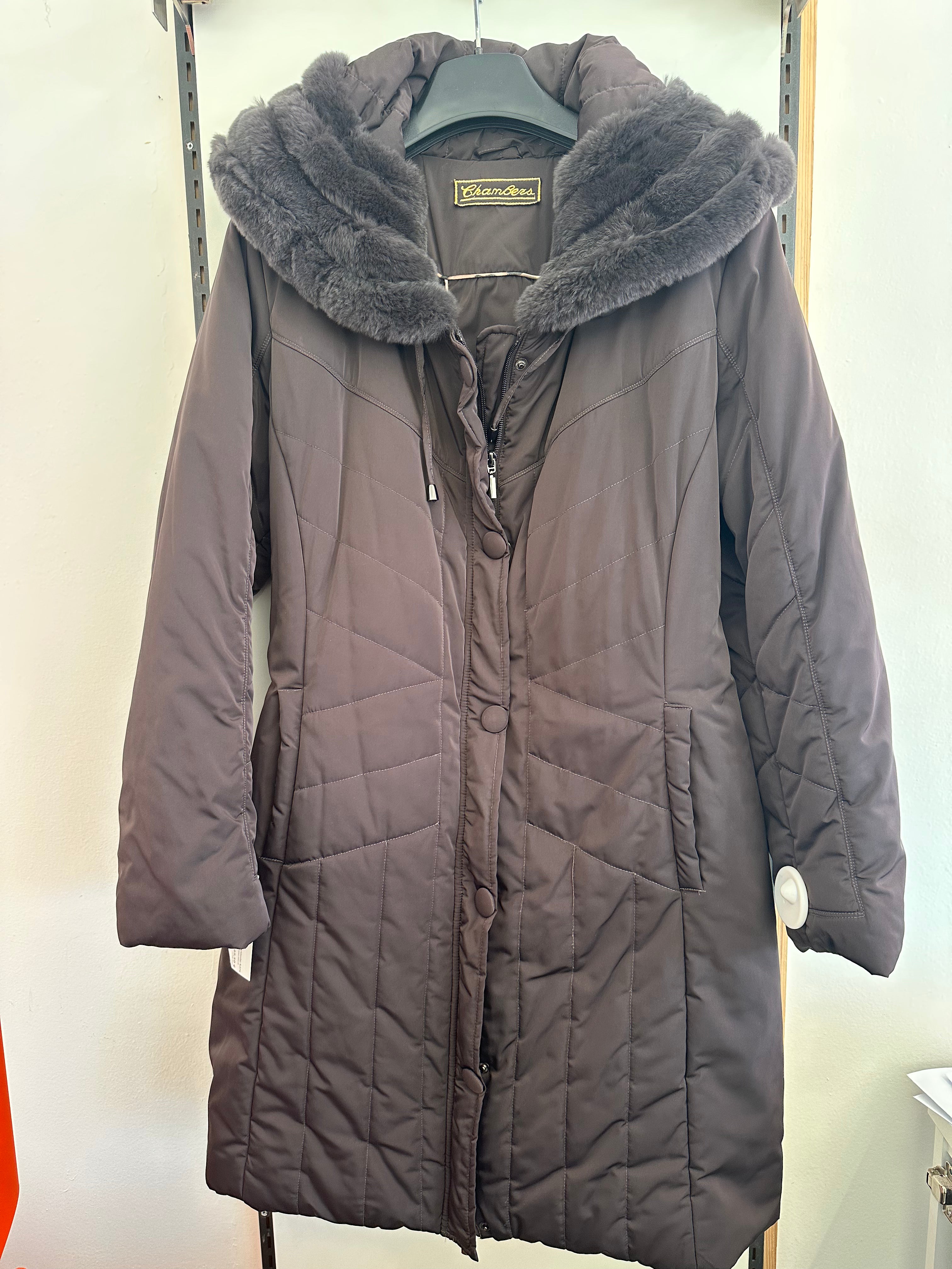 Giubbotto Marrone Donna Collo Coniglio Tg 50