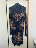 Abito Velato Blu Con Collo Largo E Sottoveste Floreale Liu Jo Tg 40